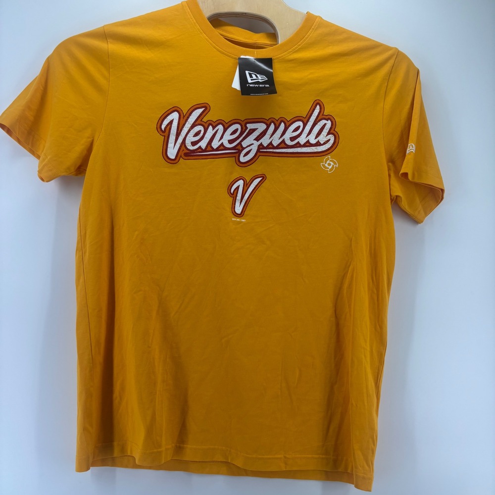 New Era Venezuela T-Shirt Mens Large Yellow WBC Graphic Tee New With Tags